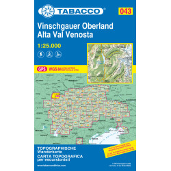 Achat Carte randonnées - Alta Val Venosta, Vinschgauer Oberland - Tabacco 043