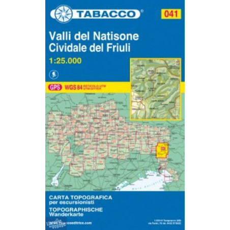Achat Carte randonnées - Valli del Natisone, Cividale del Friuli - Tabacco 041