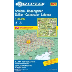 Carte randonnées - Sciliar, Catinaccio, Latemar, Rosengarten - Tabacco 029