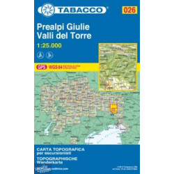 Achat Carte randonnées - Prealpi Giulie, Valli del Torre - Tabacco 026