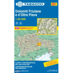 Achat Carte randonnées - Dolomiti di Sinistra Piave - Tabacco 021