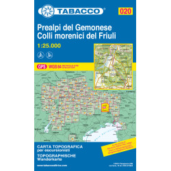 Achat Carte randonnées - Prealpi Carniche e Giulie di Gemonese - Tabacco 020