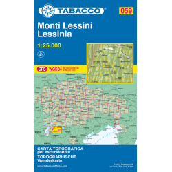 Carte randonnées - Monti Lessini, Lessinia - Tabacco 059