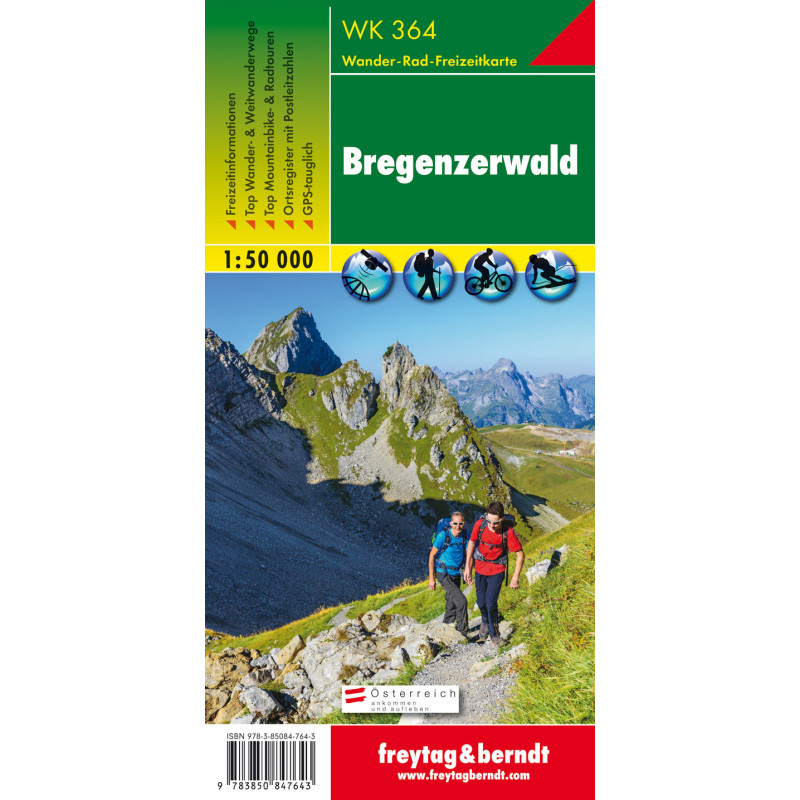 Achat Carte randonnées Bregenzerwald - Freytag 364 Achat Carte randonnées Bregenzerwald - Freytag 364