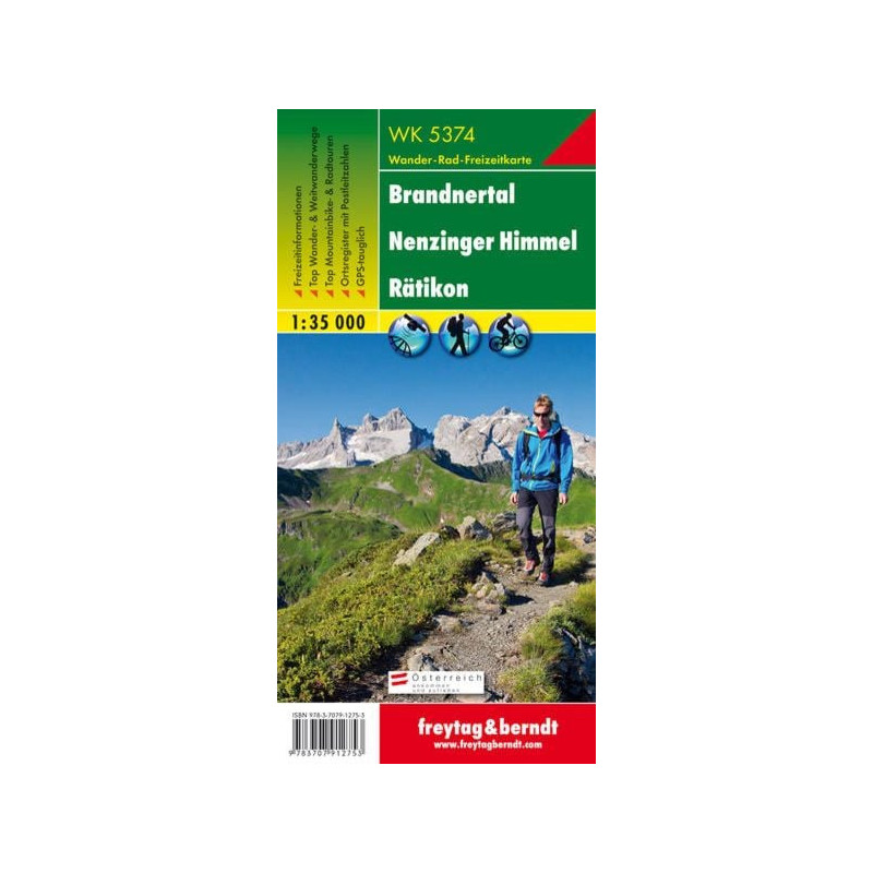 Achat Carte randonnées Brandnertal - Nenzinger Himmel - Rätikon - Freytag 5374 Achat Carte randonnées Brandnertal - Nenzinger Himmel - Rätikon - Freytag 5374