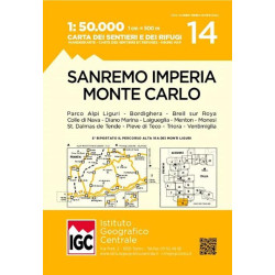 Achat Carte randonnées - San Remo Imperia, Monte Carlo - IGC 14