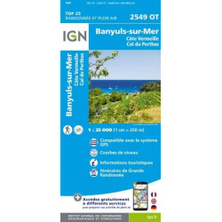 Achat Carte randonnées IGN - 2549 OT - Banyuls - Col du Perthus