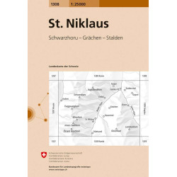 Achat Carte randonnées swisstopo - St. Niklaus - 1308