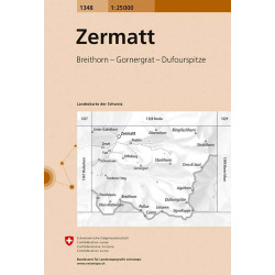 Achat Carte randonnées swisstopo - Zermatt - 1348