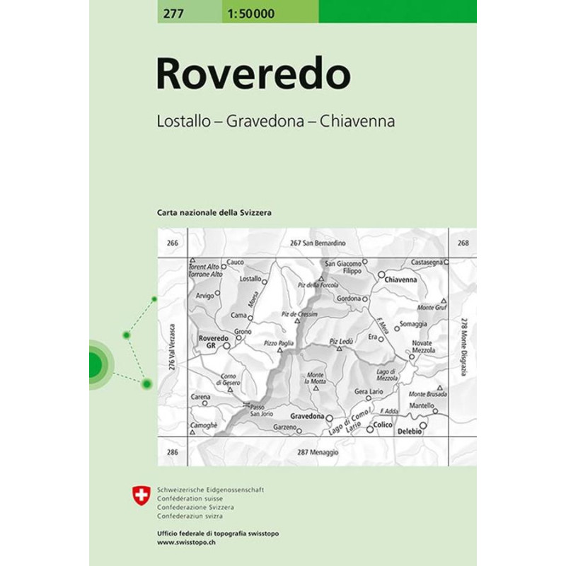 Achat Carte randonnées swisstopo - Roveredo - 277 Achat Carte randonnées swisstopo - Roveredo - 277