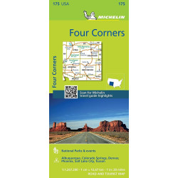 Achat Carte routière Michelin Le Sud des Rocheuses, Arizona, Utah, Nouveau-Mexique - zoom 175