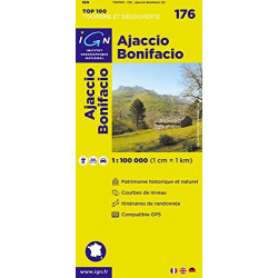 Achat Carte routière TOP 100 IGN - Ajaccio Bonifacio - 176