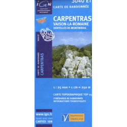 Achat Carte randonnées IGN Carpentras - Vaison la Romaine - 3040 ET