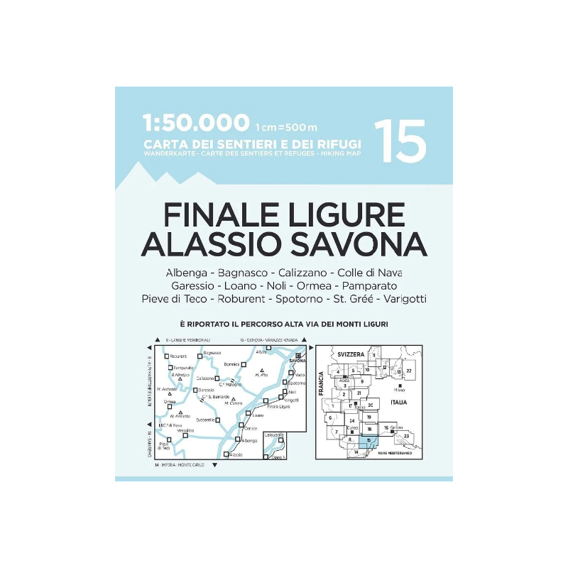 Achat Carte randonnées - Albenga, Alassio, Savona - IGC 15 Achat Carte randonnées - Albenga, Alassio, Savona - IGC 15