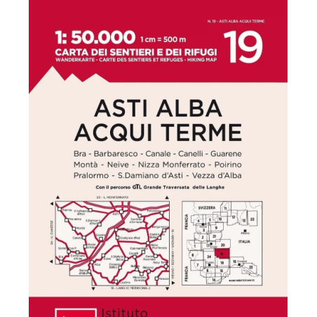 Achat Carte randonnées - Asti, Alba, Acqui Terme - IGC 19