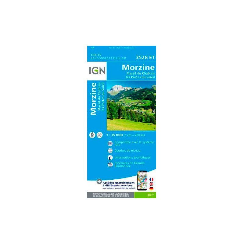 Achat Carte randonnées IGN Morzine - Massif du Chablais - 3528 ET