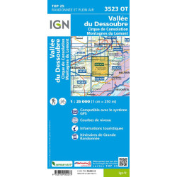 Achat Carte randonnées IGN - 3523 OT - Vallée Du Dessoubre - Cirque de Consolation