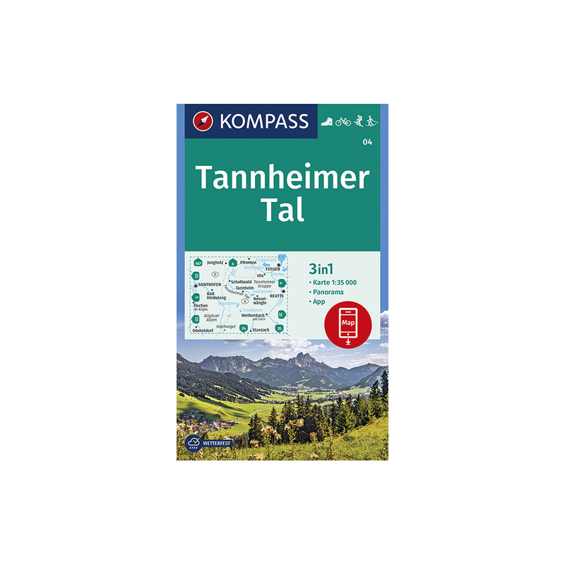 Achat Carte randonnées Tannheimer Tal Kompass 04 Achat Carte randonnées Tannheimer Tal Kompass 04