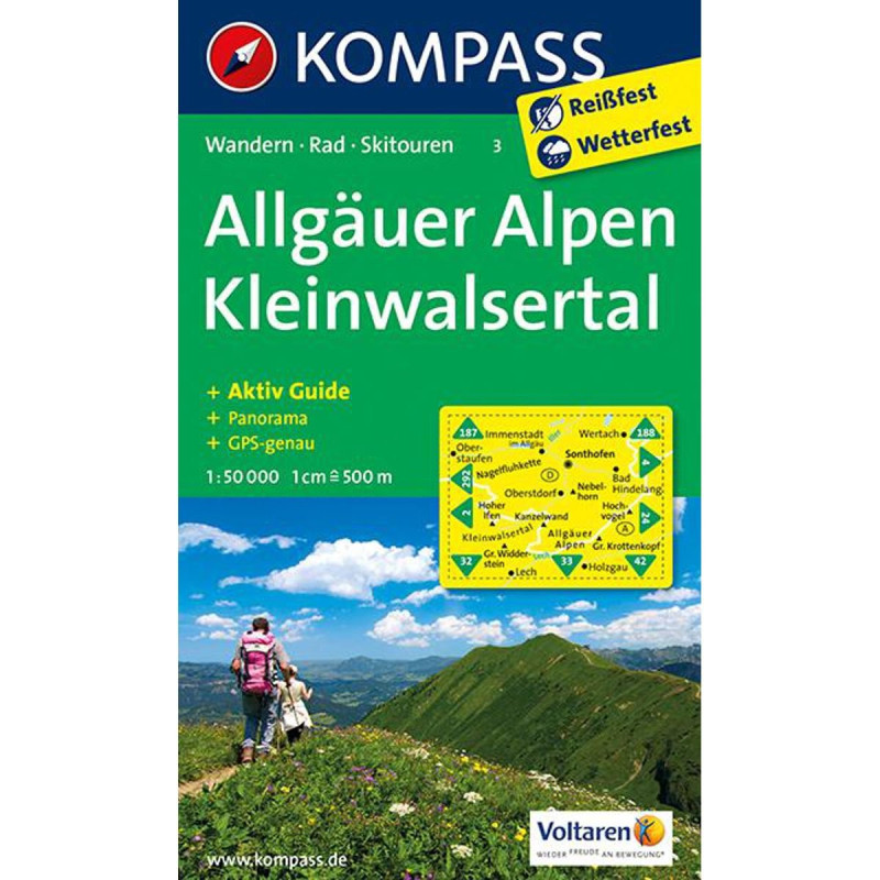 Achat Carte randonnées Allgäuer Alpen, Kleinwalsertal - Kompass 3 Achat Carte randonnées Allgäuer Alpen, Kleinwalsertal - Kompass 3