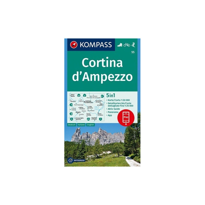 Achat Carte randonnées Cortina d'Ampezzo - Kompass 55 Achat Carte randonnées Cortina d'Ampezzo - Kompass 55