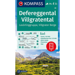 Achat Carte randonnées Defereggental-Lasörlinggruppe - Kompass 45