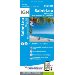 Achat Carte randonnées IGN - 4404 RT - St Leu - Île de la Réunion