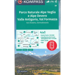 Achat Carte randonnées Parco Naturale Alpe Veglia e Alpe Devero - Kompass 89