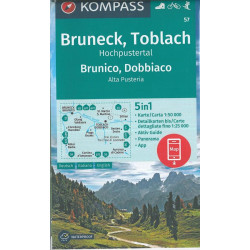 Achat Carte randonnées Bruneck-Toblach/Brunico-Dobbiaco - Kompass 57