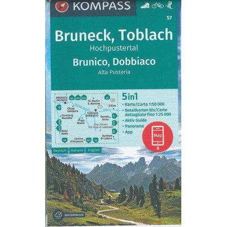 Achat Carte randonnées Bruneck-Toblach/Brunico-Dobbiaco - Kompass 57