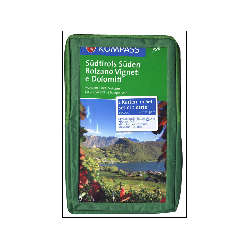 Achat Carte randonnées Südtirols Süden / Bolzano Vigneti e Dolomiti - Kompass 698 Achat Carte randonnées Südtirols Süden / Bolzano Vigneti e Dolomiti - Kompass 698