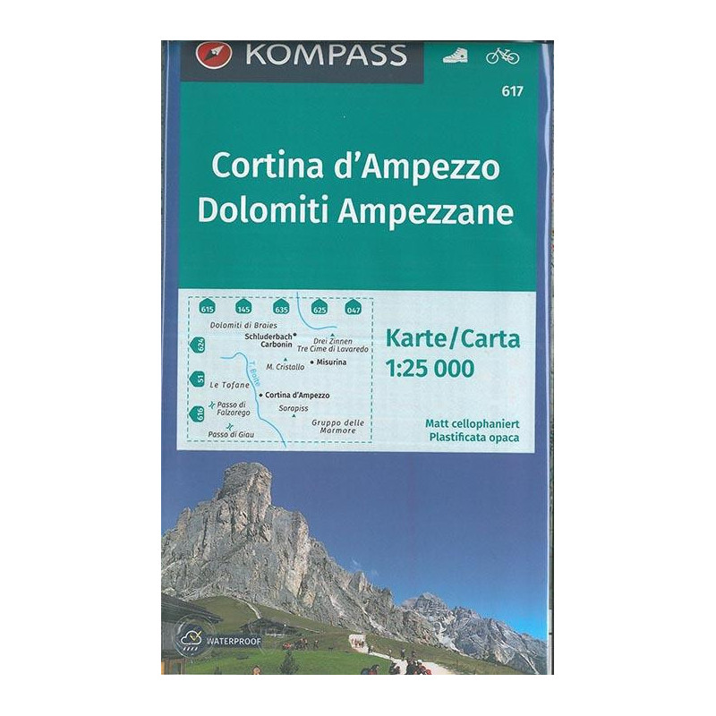 Achat Carte randonnées Cortina d'Ampezzo-Dolomiti Ampezzane - Kompass 617 Achat Carte randonnées Cortina d'Ampezzo-Dolomiti Ampezzane - Kompass 617