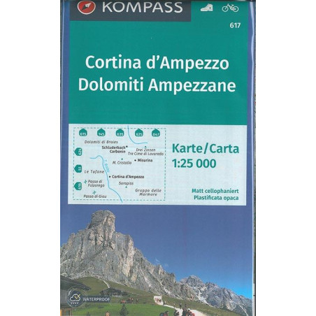 Achat Carte randonnées Cortina d'Ampezzo-Dolomiti Ampezzane - Kompass 617