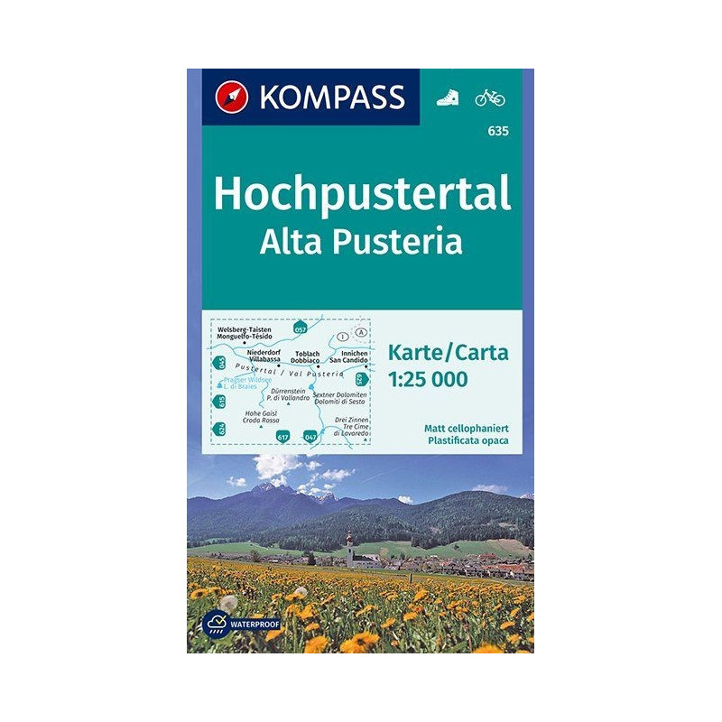 Achat Carte randonnées Hochpustertal, Alta Pusteria - Kompass 635 Achat Carte randonnées Hochpustertal, Alta Pusteria - Kompass 635