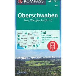Achat Carte randonnées Oberschwaben Isny-Wangen Kompass 187