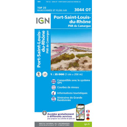 Achat Carte randonnées IGN - 3044 OT - Port St Louis Du Rhône - PNR de Camargue