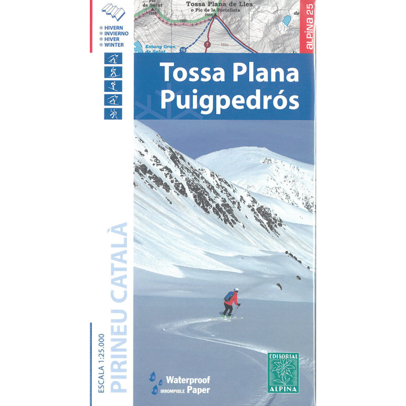 Carte randonnée CARTE HIVER TOSSA PLANA PUIGPEDROS ITIN RAQUETTE/SKI RANDO WATERPROOF