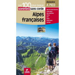 Carte randonnée ALPES FRANCAISES 100 PLUS BEAUX SOMMETS SANS CORDE