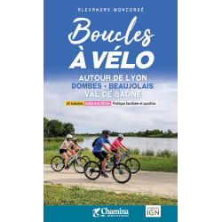 Carte randonnée BOUCLES À VÉLO AUTOUR DE LYON DOMBES - BEAUJOLAIS - VAL DE SAÔNE
