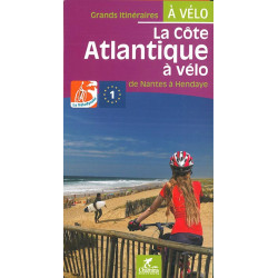 Carte randonnée LA COTE ATLANTIQUE A VELO LA VELODYSSEE DE NANTES A HENDAYE