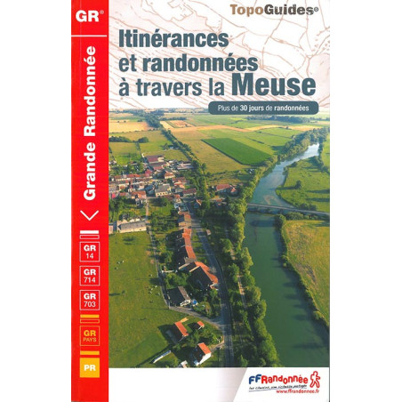 Carte randonnée GR14/GR703/GR714 ITINERANCE ET RANDONNÉES À TRAVERS LA MEUSE 5500