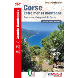 Carte randonnée GR20 CORSE, ENTRE MER ET MONTAGNE PNR DE CORSE 65
