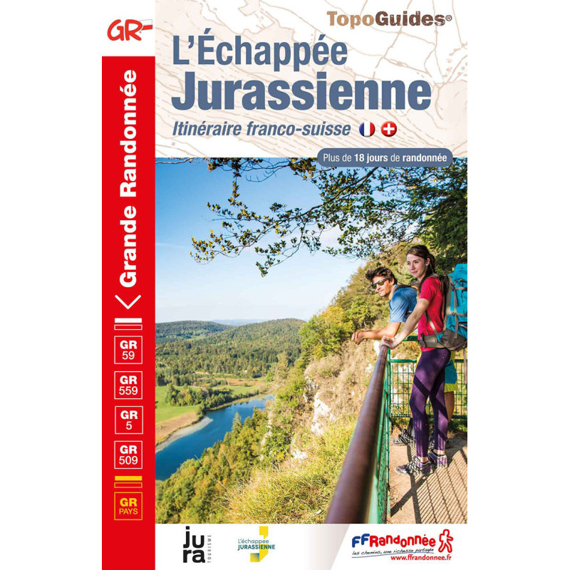Carte randonnée GR5/GR59/GR559/GR509 L'ECHAPPÉE JURASSIENNE 390