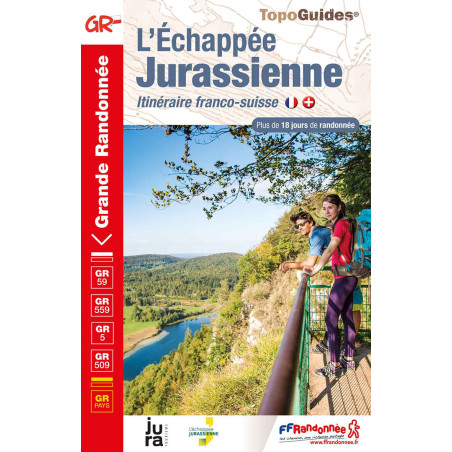 Carte randonnée GR5/GR59/GR559/GR509 L'ECHAPPÉE JURASSIENNE 390