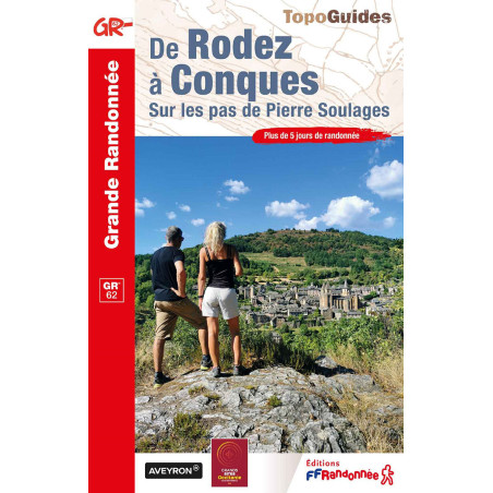 Carte randonnée GR62 DE RODEZ A CONQUES SUR LES PAS DE PIERRE SOULAGES 1202