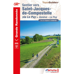 Carte randonnée GR65 SENTIER VERS SAINT JACQUES DE COMPOSTELLE - GENÈVE - LE PUY 650