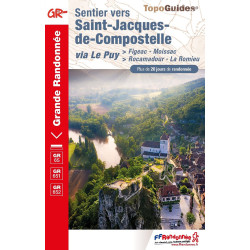 Carte randonnée GR65/GR652/GR651 SAINT-JACQUES, FIGEAC-MOISSAC 652