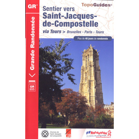Carte randonnée GR655 ST JACQUES : BRUXELLES TOURS 6551