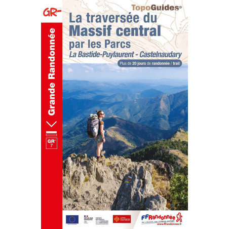 Carte randonnée GR7 LA TRAVERSEE DU MASSIF CENTRAL BASTIDE-PUYLAURENT CASTELNAUDARY