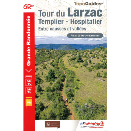 Carte randonnée GR71C/GR71D TOUR DU LARZAC 710