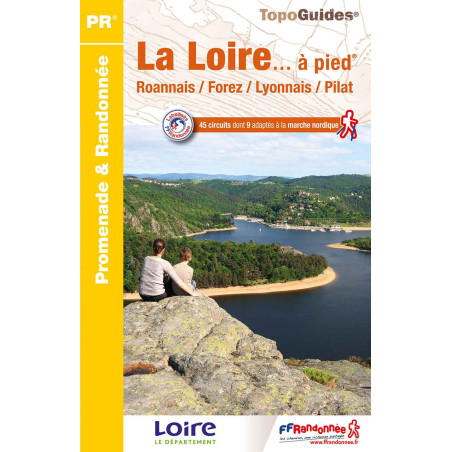 Carte randonnée LA LOIRE A PIED D042 ROANNAIS FOREZ LYONNAIS PILAT